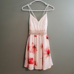 Orange floral crisscross dress